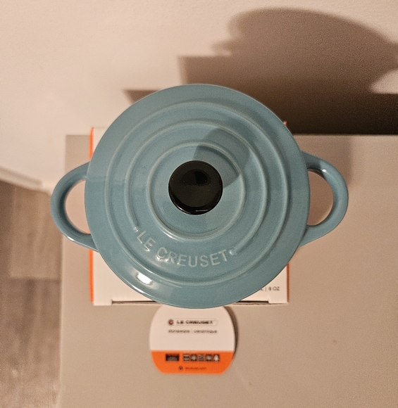 NIB Le Creuset Turquoise Mini Cocotte 10cm - Picture 11 of 16